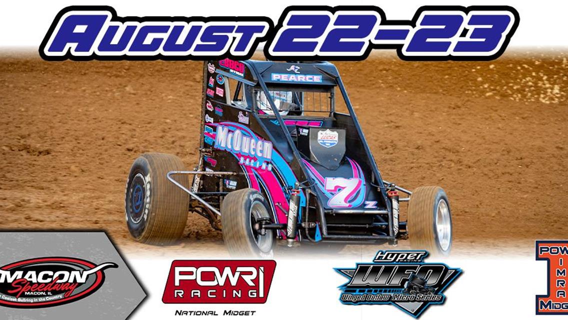 August 22-23: POWRi National Midgets Cornfield Combat Looms at Macon Speedway