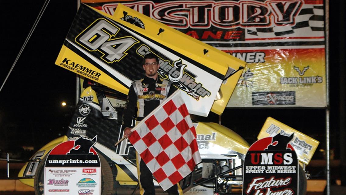 Scotty Thiel in Victory Lane at St. Croix Valley Raceway following his Tabor Memorial win.