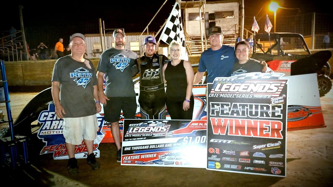 Petty slides into victory lane at Central Arkansas Motor Speedway