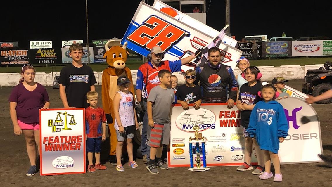 Luke Verardi Captures First Ever Sprint Car Win in Vinton with Sprint Invaders!