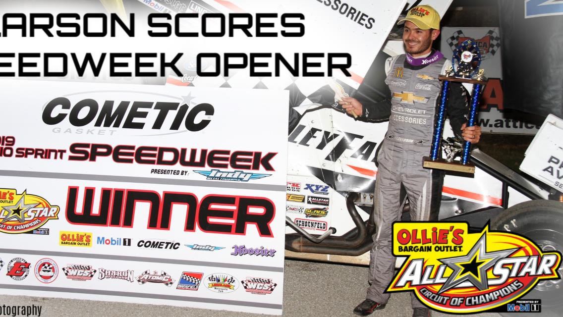 Kyle Larson opens Cometic Gasket Ohio Sprint Speedweek presented by Indy Metal Finishing with convincing victory at Attica Raceway Park