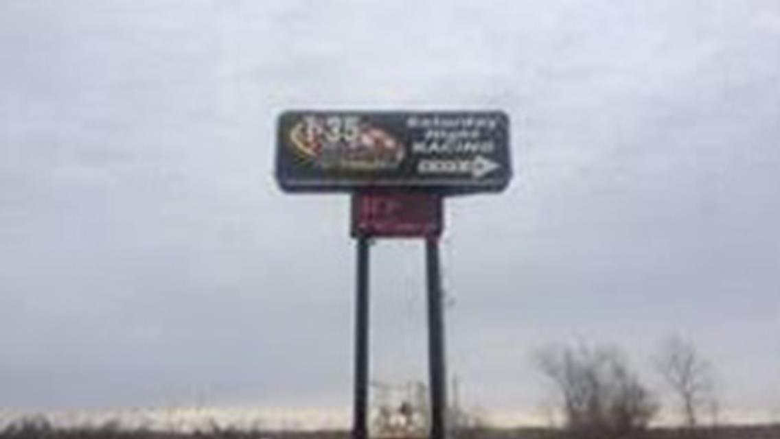 New I-35 Speedway sign erected near interstate