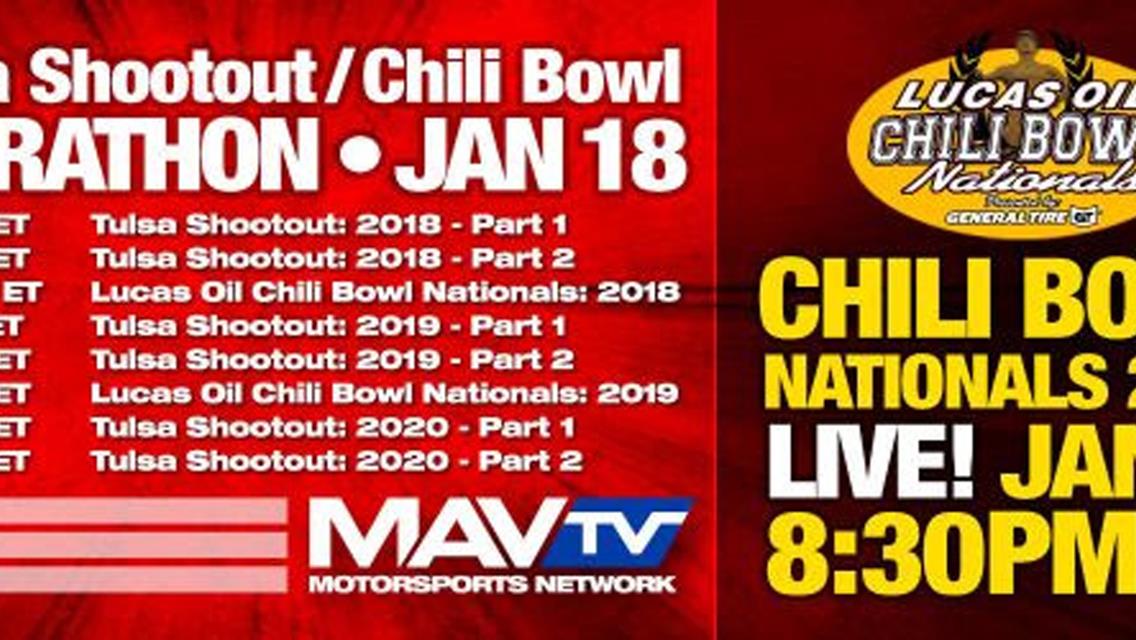 The 34th Lucas Oil Chili Bowl Nationals Airs Live On MAVTV With Special Tulsa Shootout and Chili Bowl Nationals Marathon Beforehand