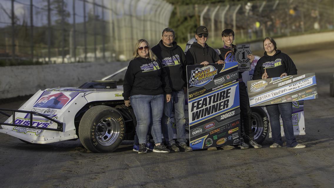 Brayden Brookshire,  Xan Miller, Shane Kerrigan, Landon Pruett win at Grays Harbor Raceway.