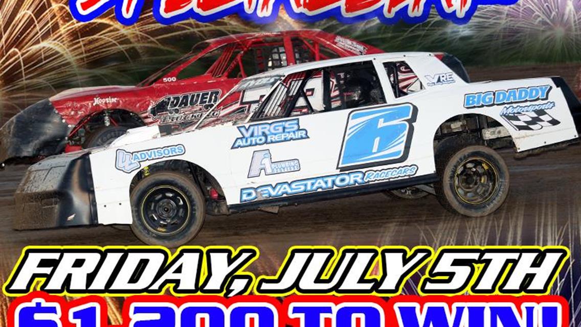 Inaugural Stock Car Fireworks Spectacular July 5th