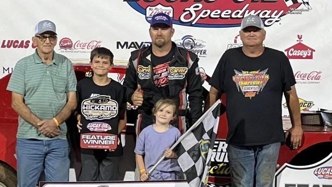 Taylor Carver topped the Super Stock field at Lucas Oil Speedway on Friday, August 29.