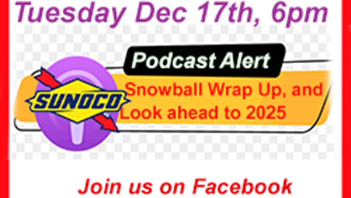 We look back at the very successful Snowball Derby and the 8 Racing events; plus a look forward to what  is coming in 2025.  Join Steve and Tim.