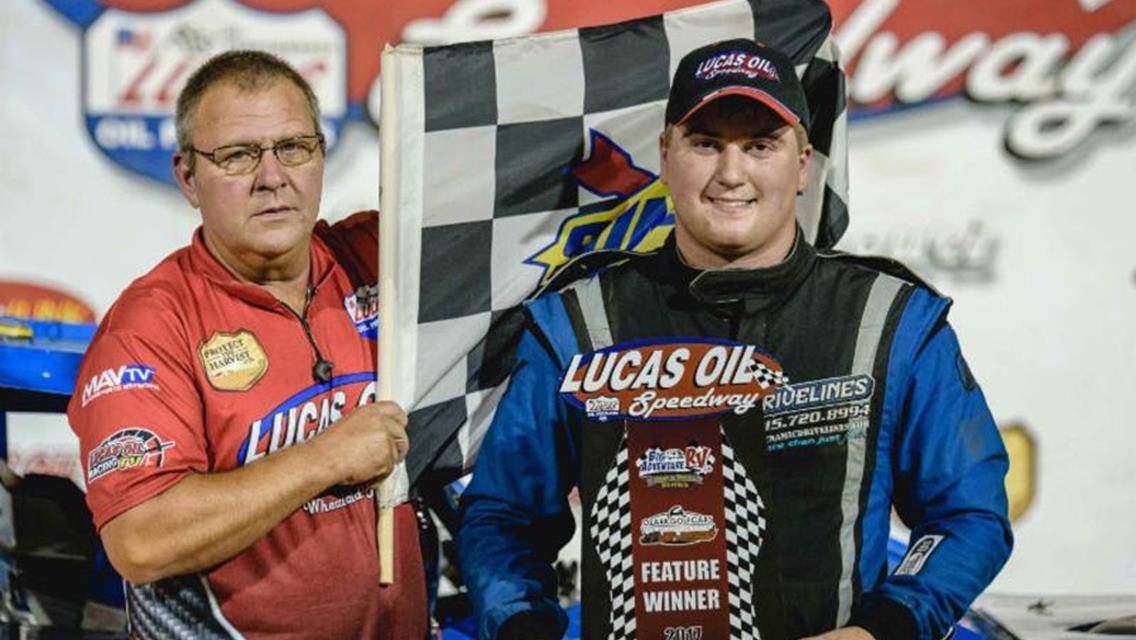 Bryant prevails after early three-way battle with Strong, Jackson for USRA B-Mod win at Lucas Oil Speedway