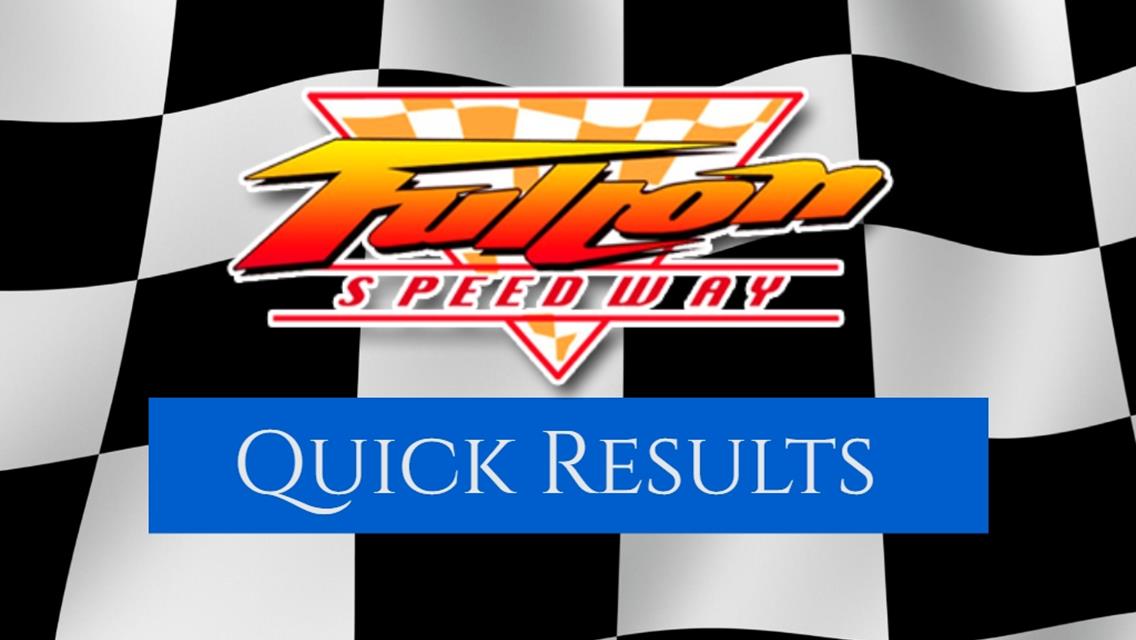 Fulton Speedway June 7 Quick Results