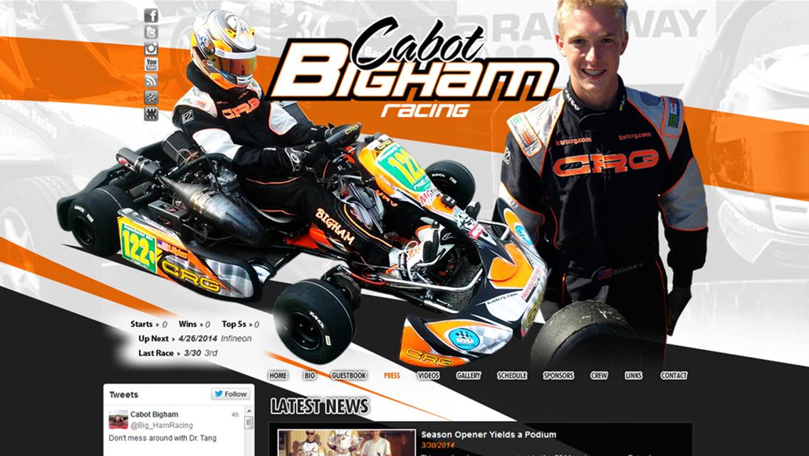 Driver Websites Creates Custom Website for Karting Champion Cabot Bigham