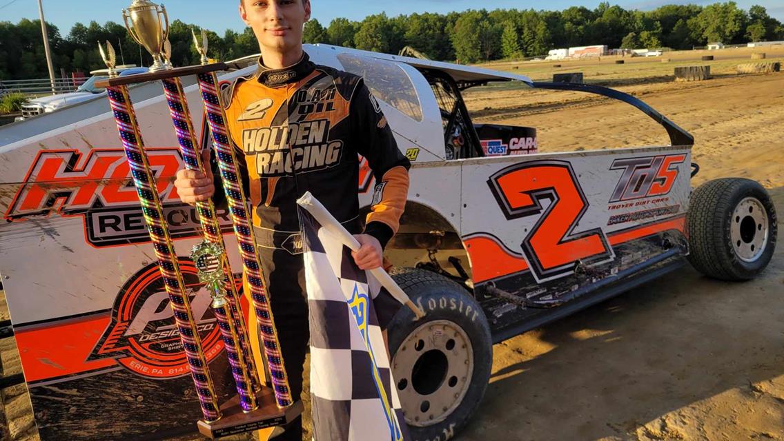 KOLE HOLDEN BECOMES 1ST REPEAT HOVIS RUSH SPORTSMAN MODIFIED WINNER IN 9 RACES AT EXPO AS PART OF TRUMBULL COUNTY FAIR