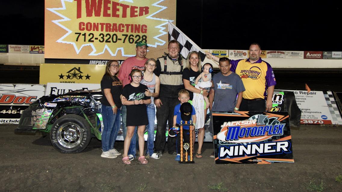 Beckendorf, Green, Sampson, Looft and Brown Score IMCA Wins During Bank Midwest Summer Series Opener at Jackson Motorplex