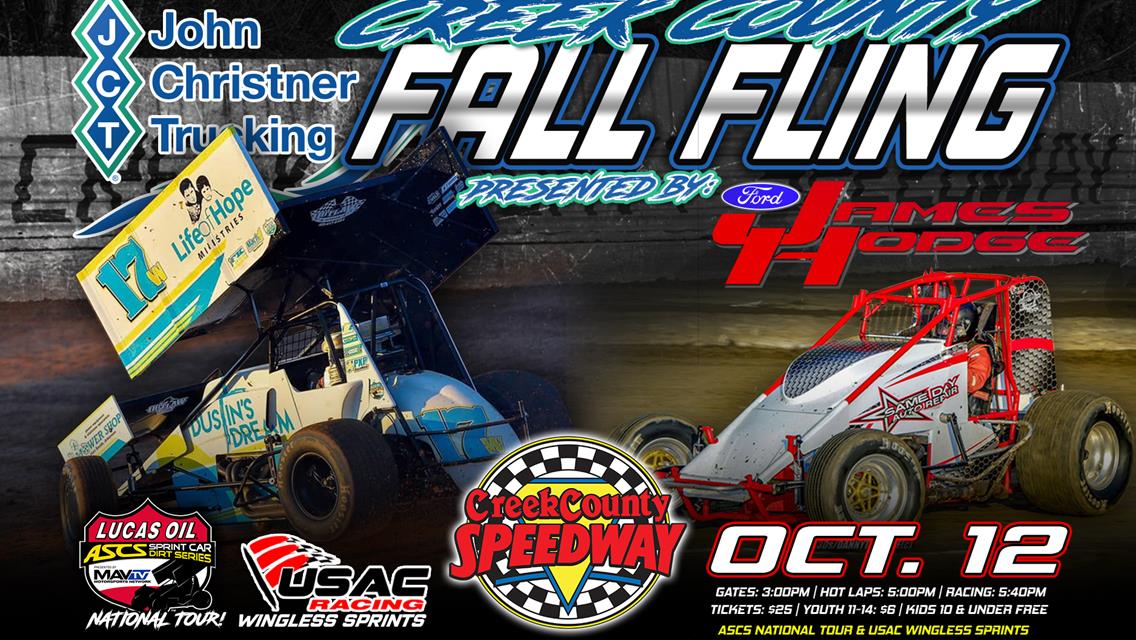 Event Info: Creek County Speedway - John Christner Trucking Fall Fling presented by James Hodge Ford