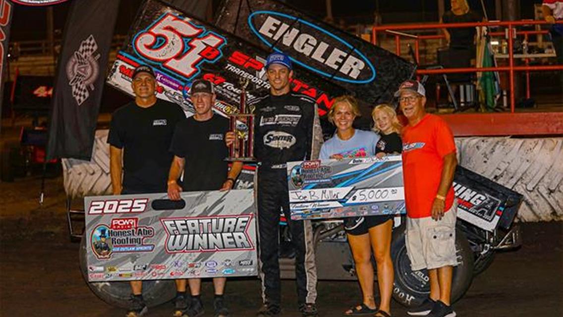 Joe B Miller Thrills in Win with POWRi 410 Outlaw Sprints Macon Speedway Debut