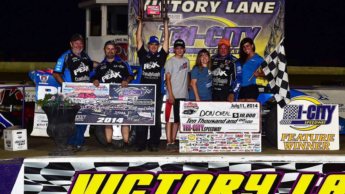 O’Neal Wins Terrific Battle at the Beach at Tri-City Speedway Friday Night