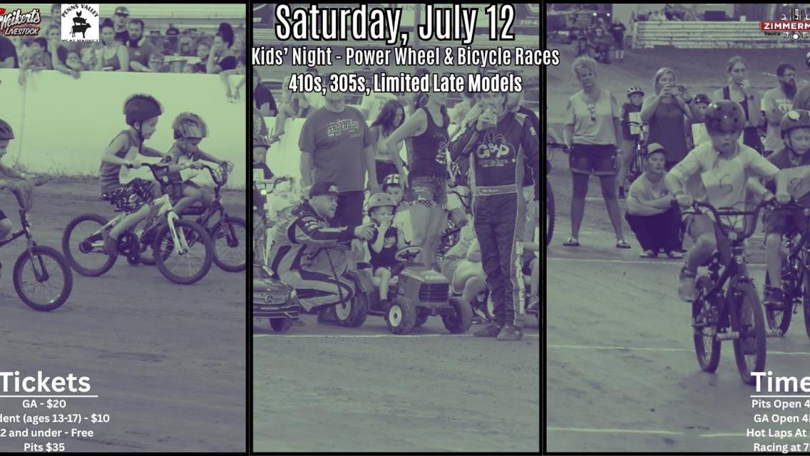 Port Royal Speedway to Host Annual Kids Night This Saturday, July 12 — Featuring Racing, Power Wheel & Bicycle Races, and Thousands in Prizes!