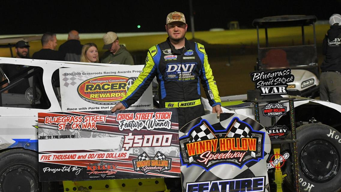 Nicely and Hill Capture $5,000 Victories in Bluegrass Street Stock War at Windy Hollow