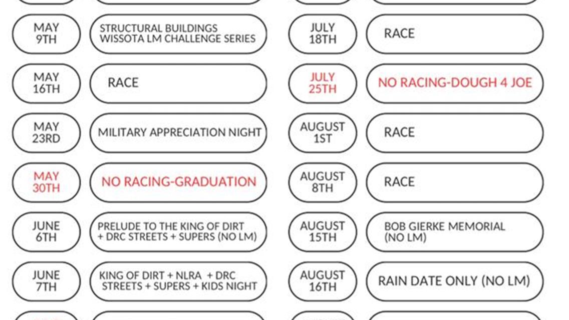 Tenative 2025 Schedule