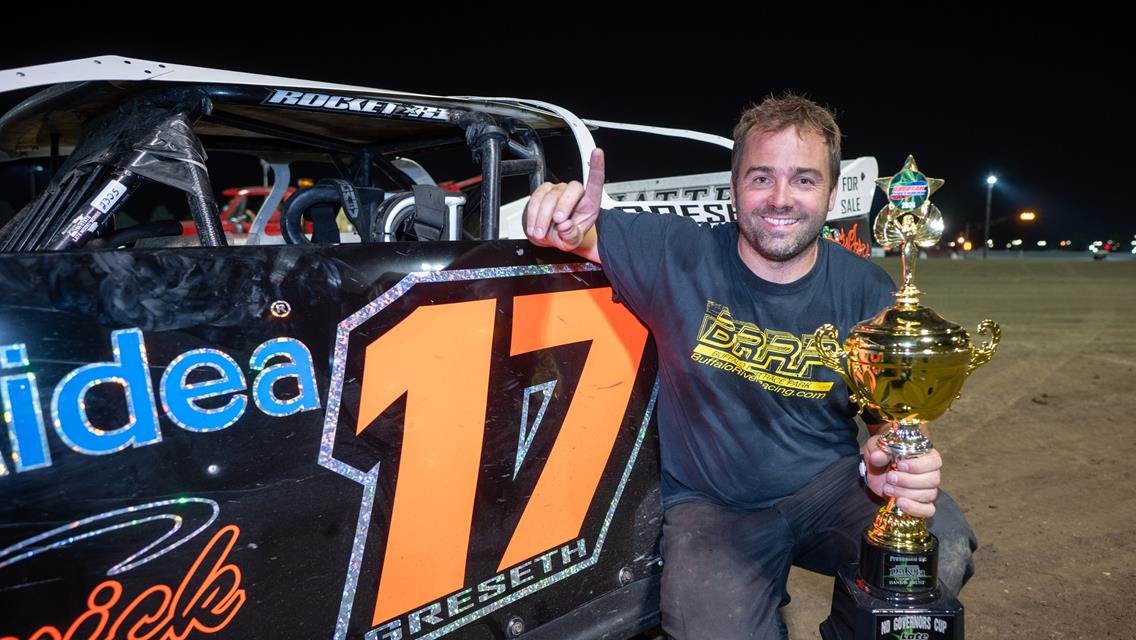 GRESETH SWEEPS LATE MODEL FEATURES AT GOV CUP