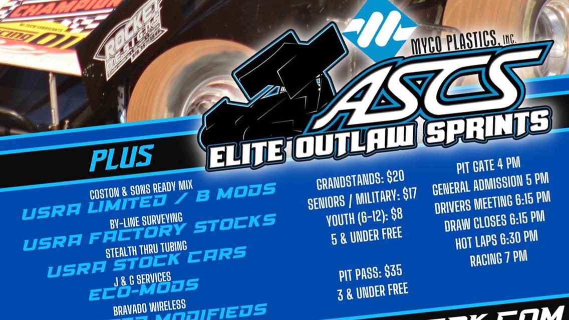 ASCS Elite Outlaw Sprints Fires Up Saturday At Rocket Raceway Park