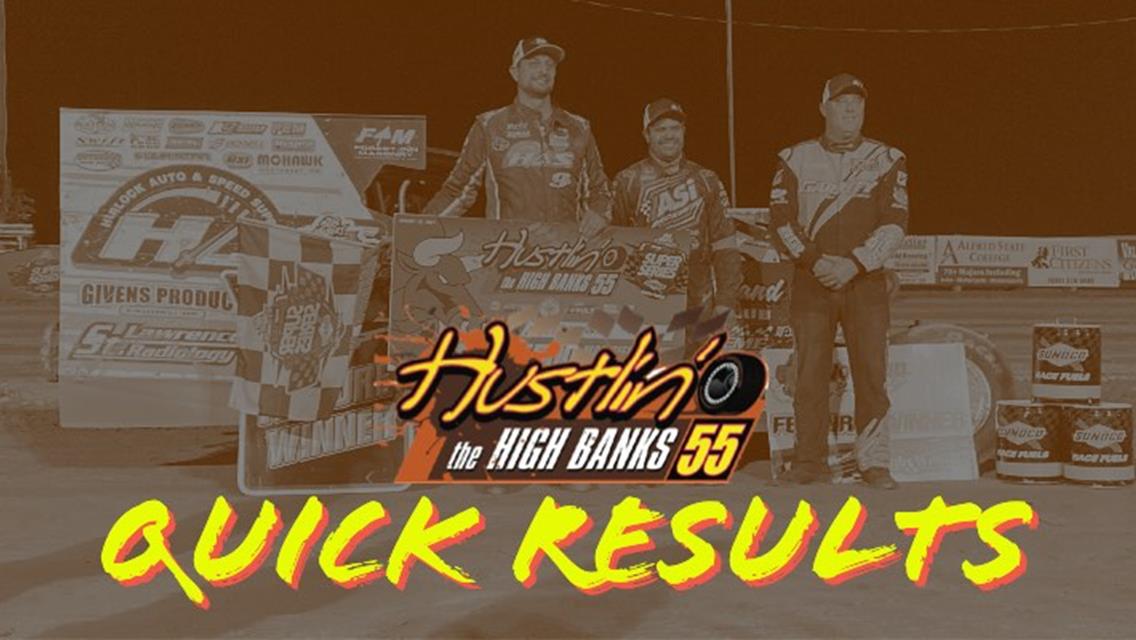 HUSTLIN™ THE HIGH BANKS 55™ RESULTS SUMMARY  WOODHULL RACEWAY AUGUST 10, 2021