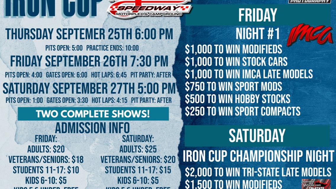 Iron Cup Friday and Saturday at Park Jefferson!!