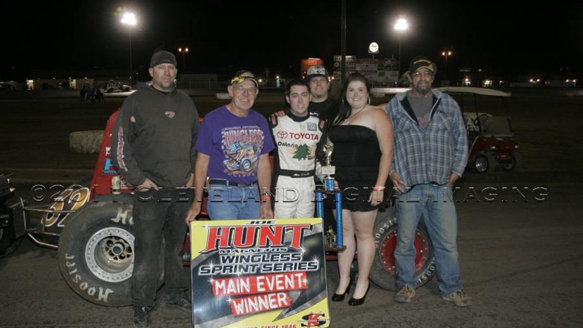 Alex Schutte and the Dave johnson Racing crew in victory lane