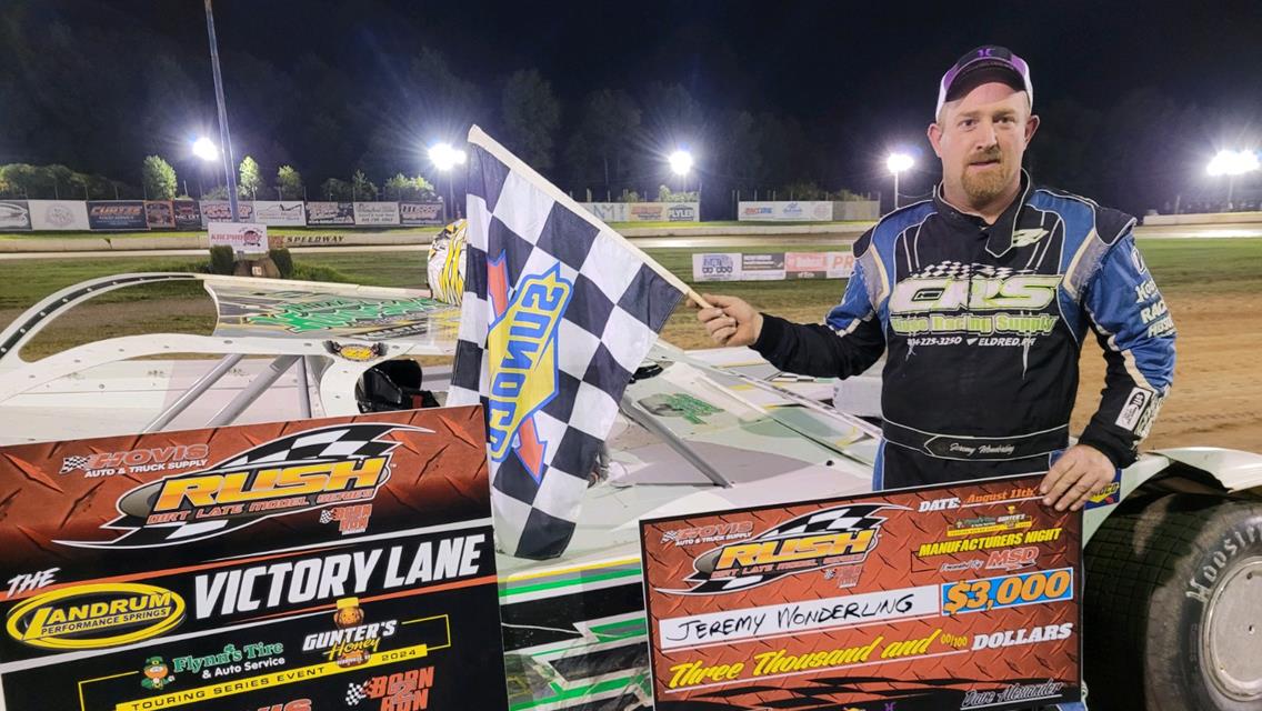 JEREMY WONDERLING TOPS ERIEZ RECORD 55-CAR FIELD FOR 4TH HOVIS RUSH LATE MODEL FLYNN&#39;S TIRE/GUNTER&#39;S HONEY TOUR VICTORY OF 2024; OVER $32,500 IN VALUA