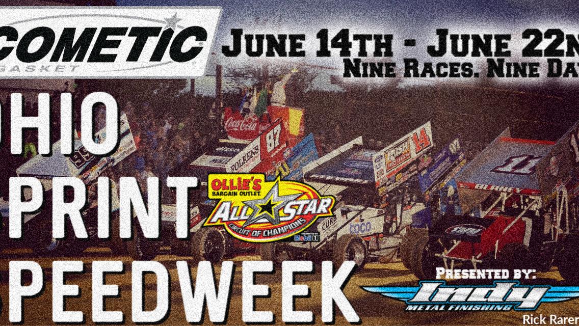 37th Cometic Gasket Ohio Sprint Speedweek presented by Indy Metal Finishing blasts off Friday at Attica Raceway Park