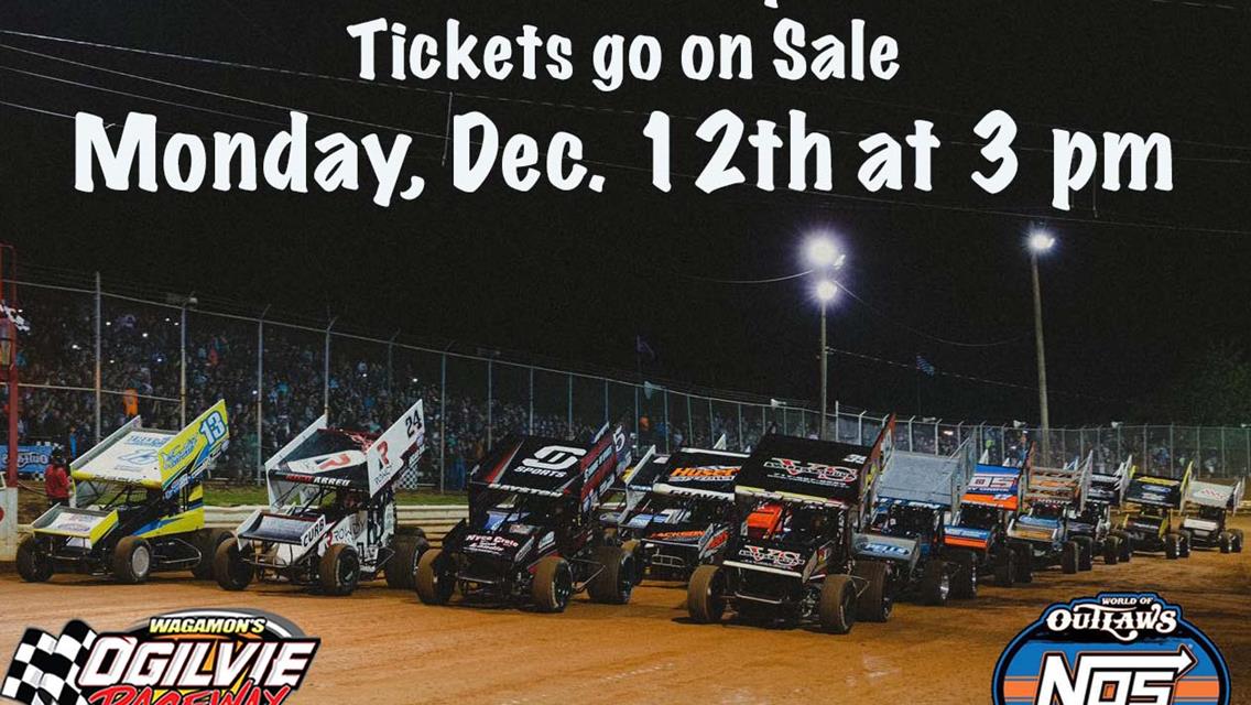 WoO Sprint Car TICKETS go on sale MONDAY, DEC 12th at 3 PM