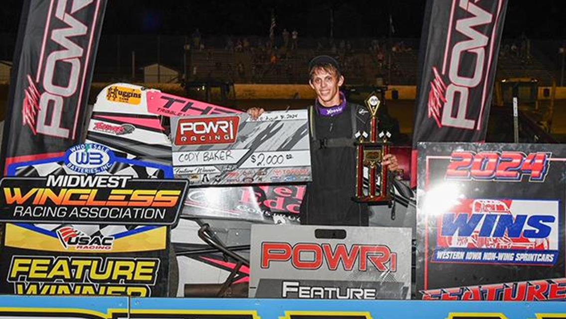 Cody Baker Claims Checkers at Lake Ozark Speedway with POWRi WAR