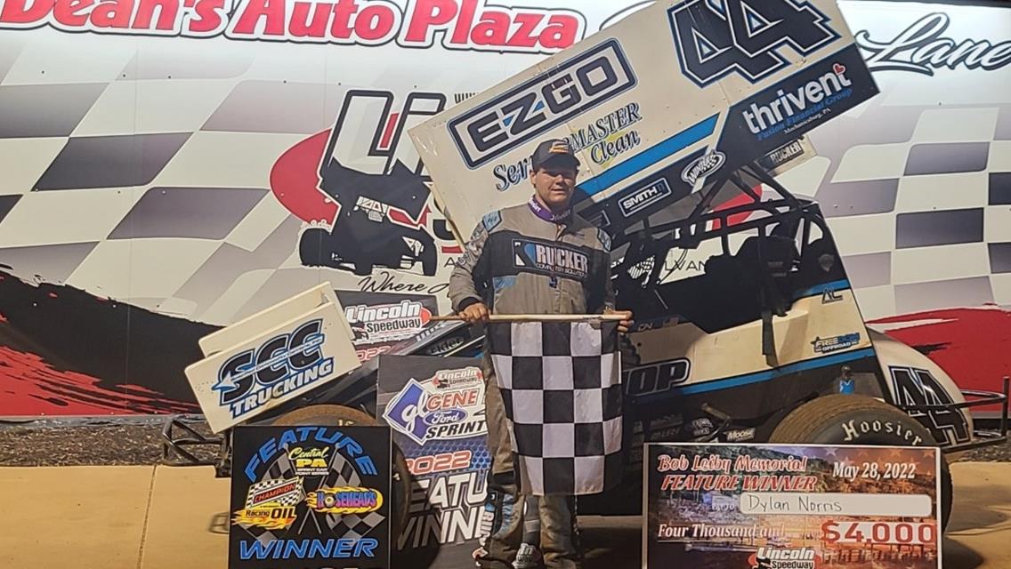 DYLAN NORRIS ADDS LINCOLN SPEEDWAY WIN TO RESUME; Steve Owings Goes Back to Back; Bob Stough Wires Field for Legends Victory