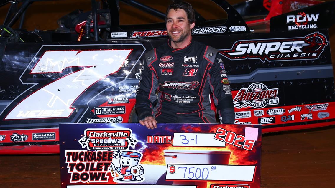 Clarksville Speedway (Clarksville, TN) – Tuckasee Toilet Bowl Classic – February 28th-March 1st, 2025. (Josh James Artwork)