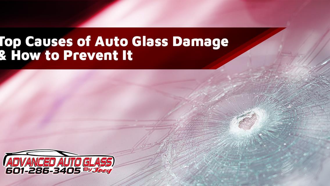 A cracked windshield caused by a rock | Advanced Auto Glass by Joey
