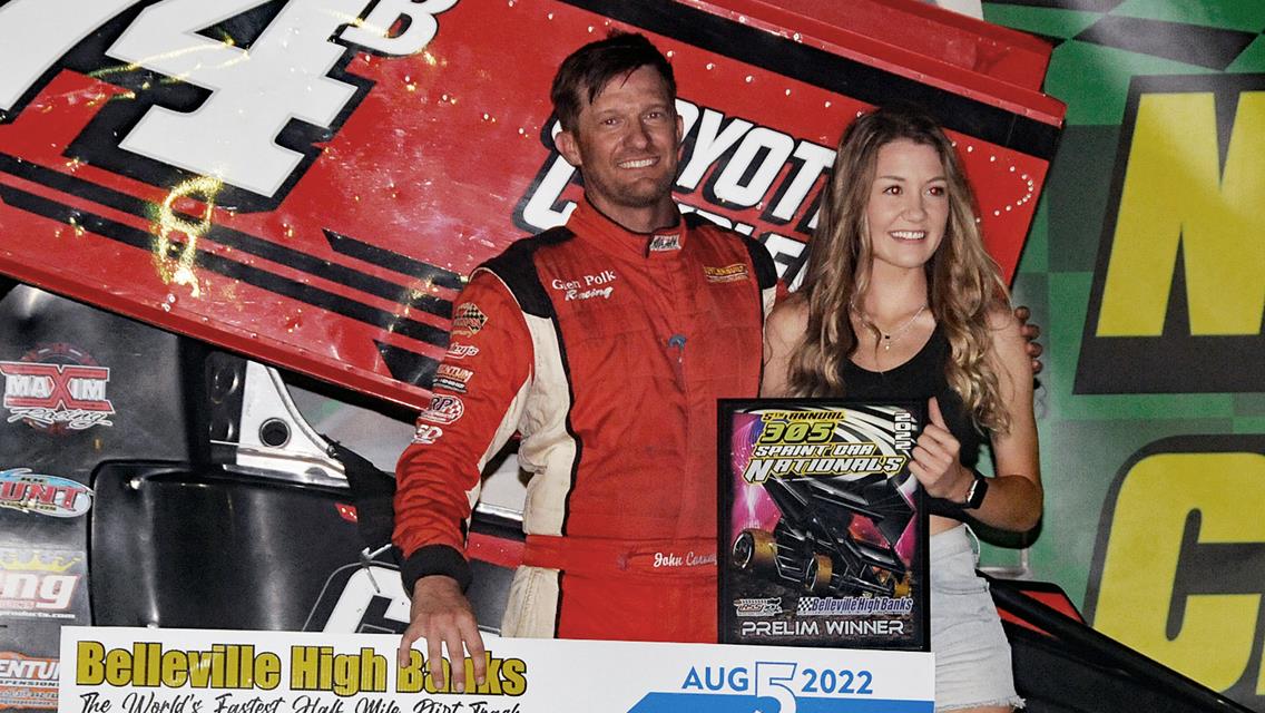 Carney Collects Belleville 305 Sprint Car Nationals Preliminary Win!