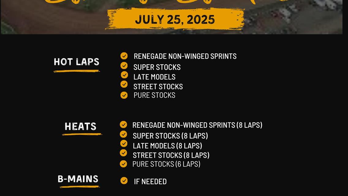 Order of Events for 7/25/2025