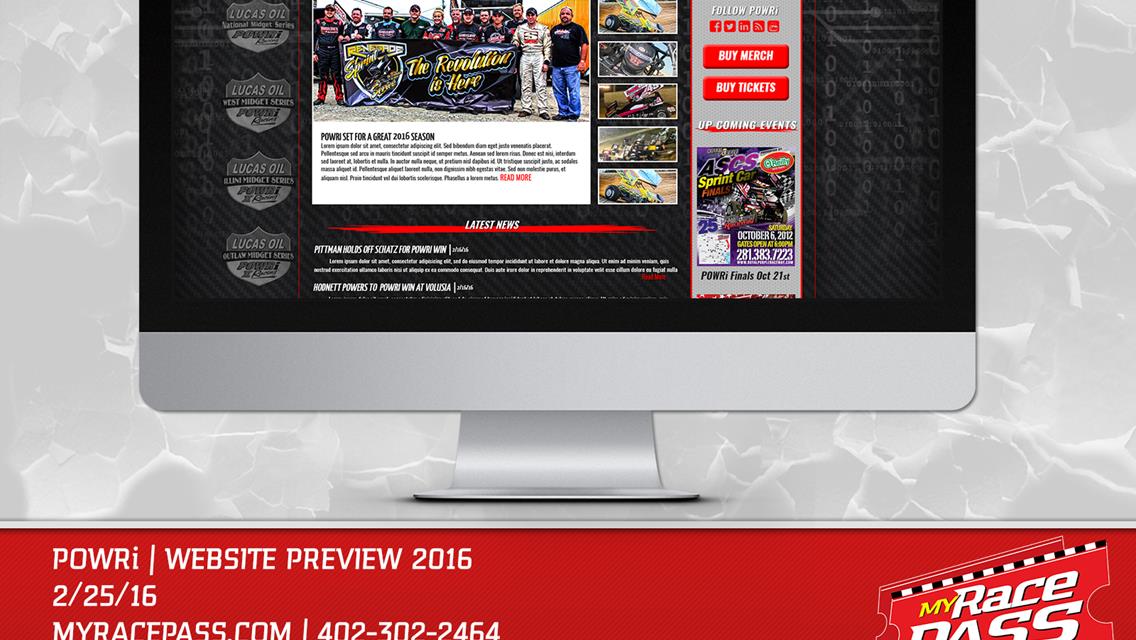 MyRacePass Establishes Pro Platinum Website for POWRi