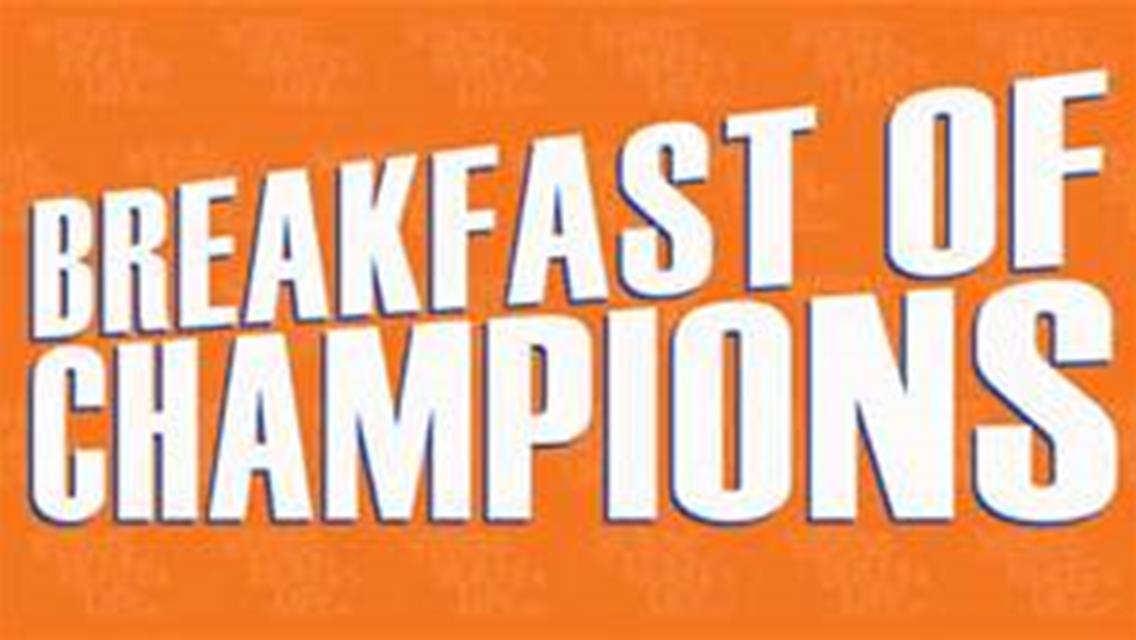 October 15th-Breakfast  of Champions