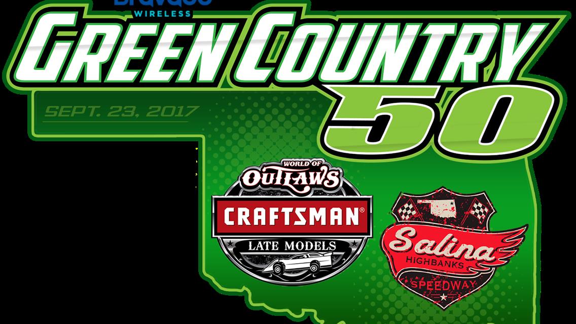 Inaugural Bravado Wireless Green Country 50 featuring the World of Outlaws Craftsman Late Models takes place Sept. 23rd