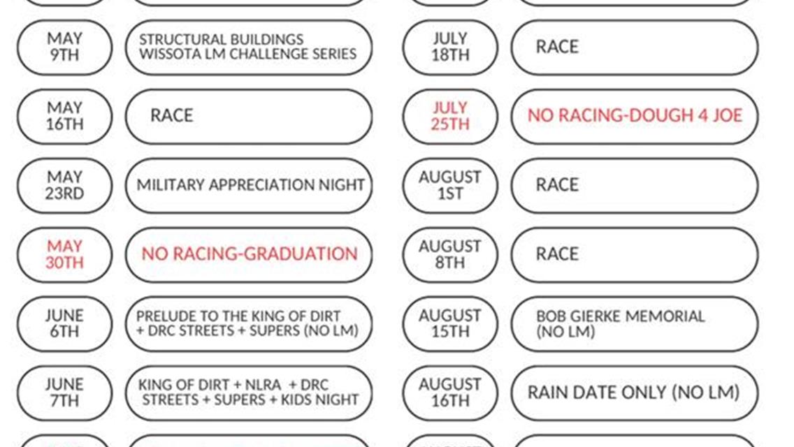 Tenative 2025 Schedule