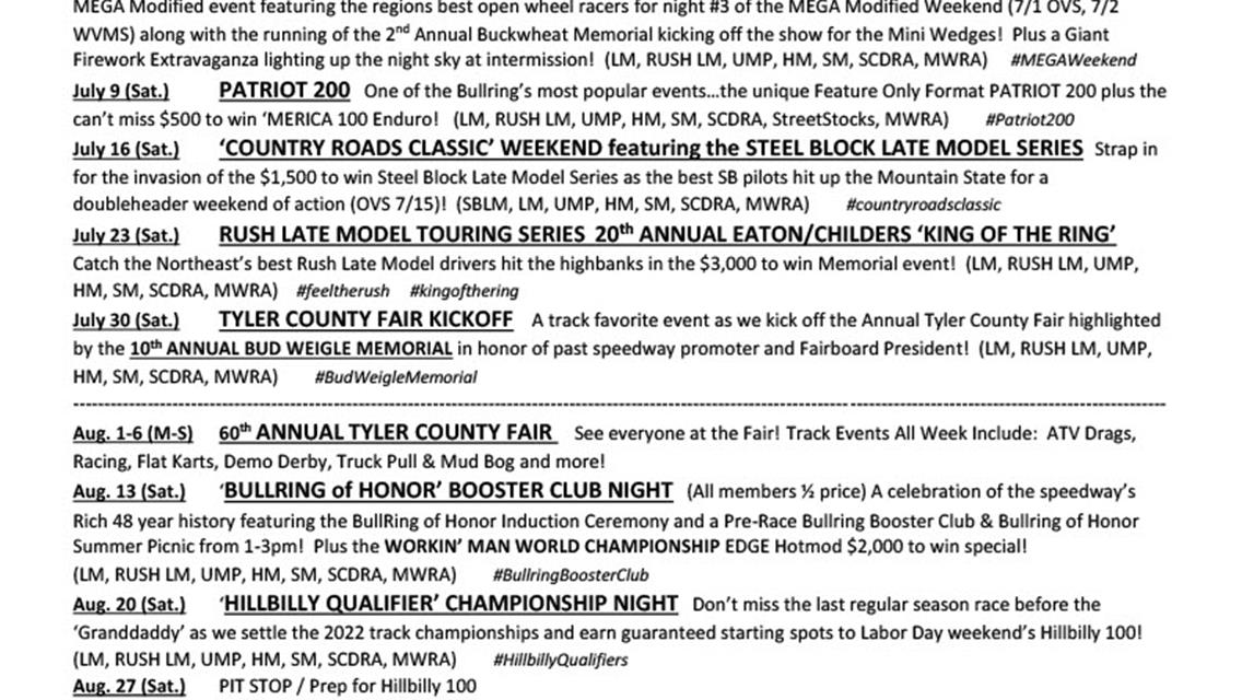 Tyler County Speedway Prepares for 2022 Season with Action Packed Schedule