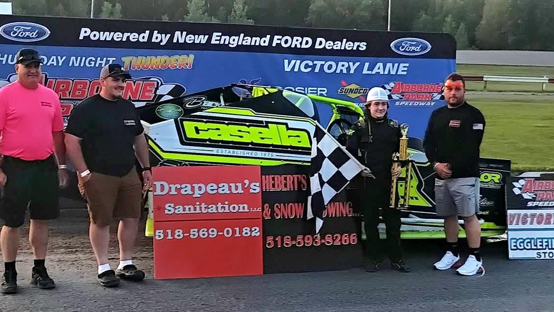 Durgan Picks Up First Career Win on Topless Night at Airborne Park on Heberts Lawn Care &amp; Drapeau Sanitation Night