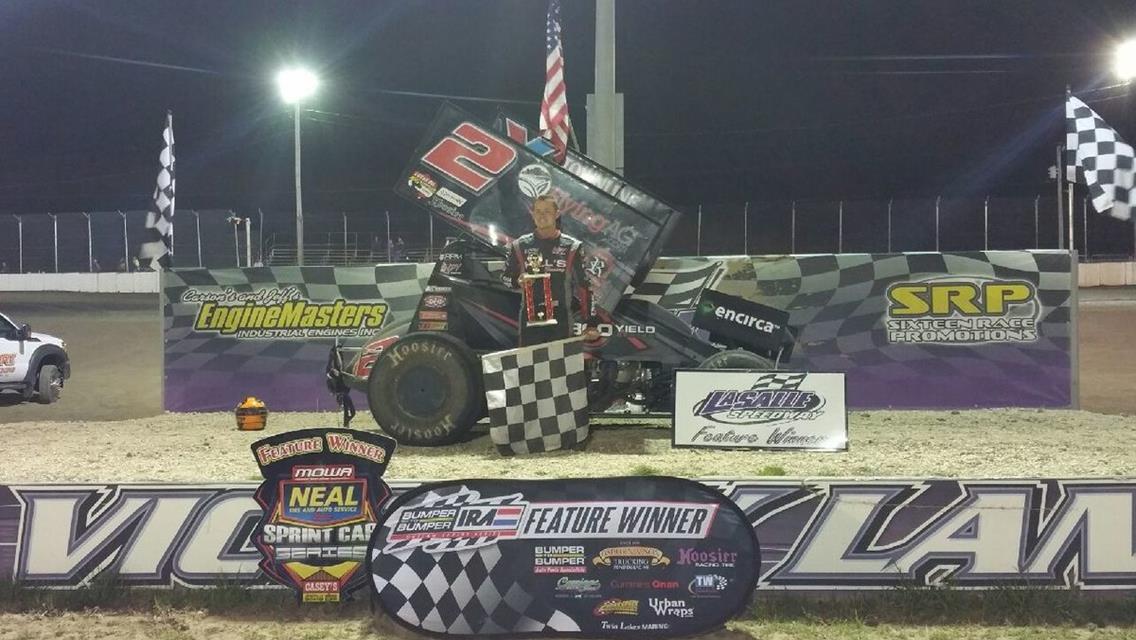 PARKER PRICE MILLER FENDS OFF BALOG’S LATE CHARGE FOR VICTORY IN BUMPER TO BUMPER IRA SPRINTS OPENER AT LASALLE!