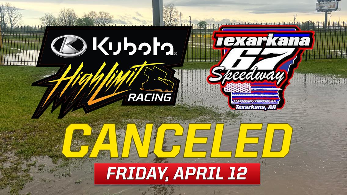 FLOODED: Friday’s Trip to Texarkana 67 Speedway Canceled for Kubota High Limit Racing