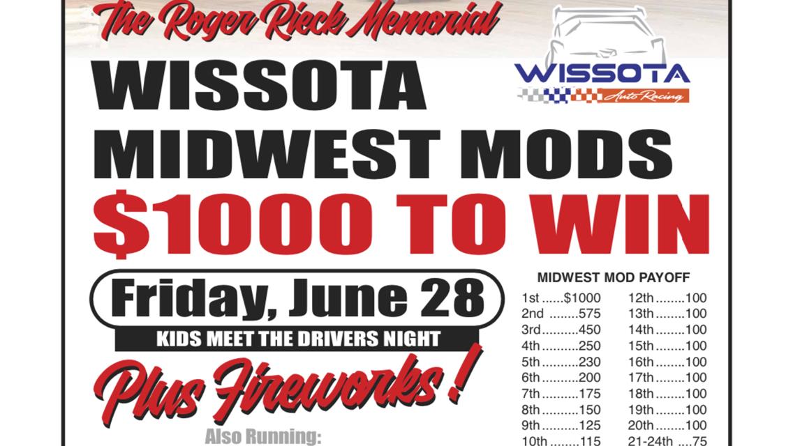 June 28th Show to Feature $1,000 to Win Wissota Midwest Mods