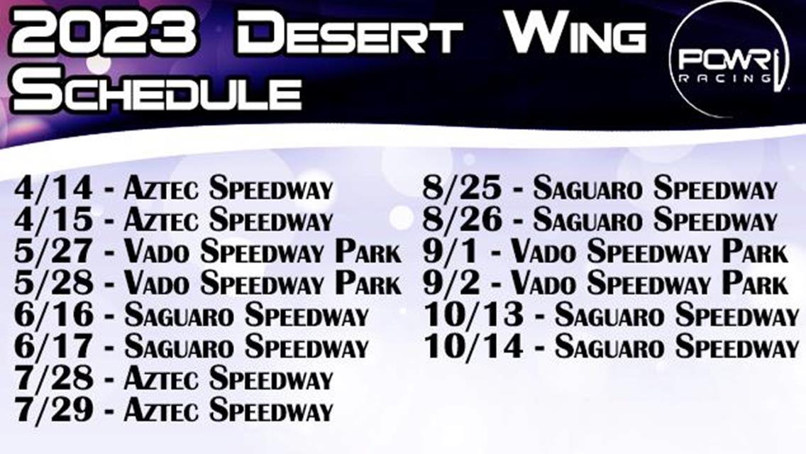 POWRi Desert Wing Prepares for Fourteen Events 2023