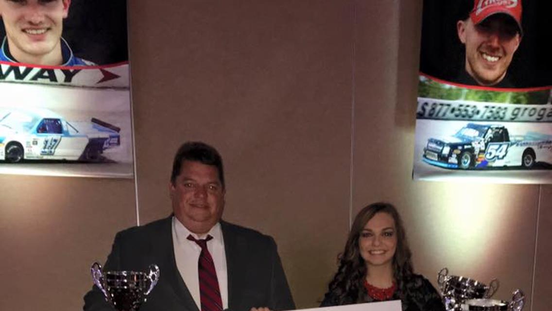 Katlynn Leer is the Holley Performance Rookie of the Year at the 2015 Championship Banquet!