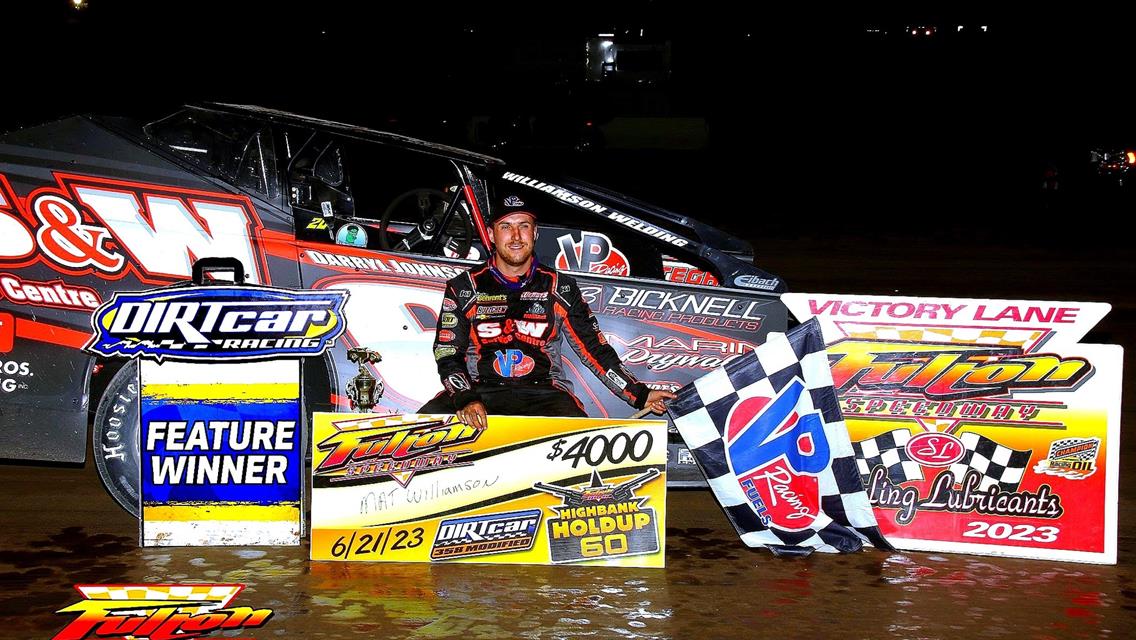 Mat Williamson Masters Fulton Speedway High Banks For DIRTcar 358 Series Win