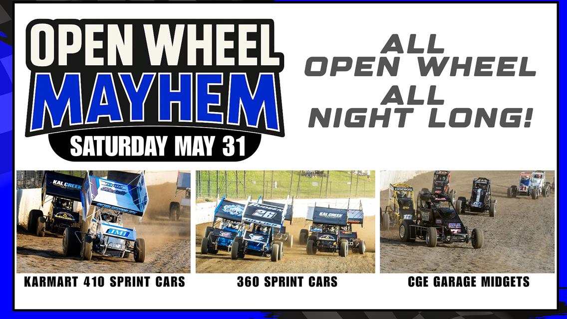 OPEN WHEEL MAYHEM: 410 SPRINT CARS, 360 SPRINT CARS AND MIDGETS!