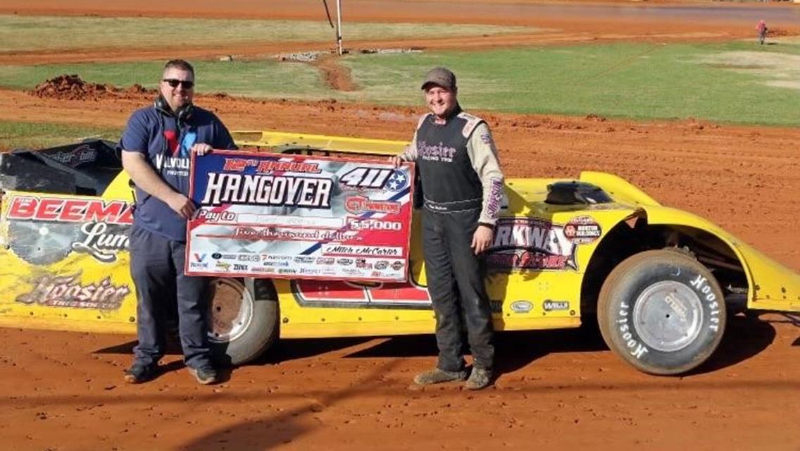 Pierce McCarter and Amos Bunch Celebrate Hangover Victories at 411 Motor Speedway